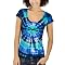 License Juniors Big flower 3-Color Wash Graphic Tee - Blue Combo