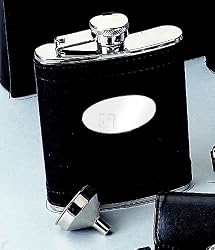 Black Leather Stainless Steel Flask