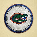 FLORIDA GATORS 12 Stunning Hand Painted Team Logo & Colors ART-GLASS CLOCK