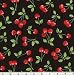 Cherries Black Fabric