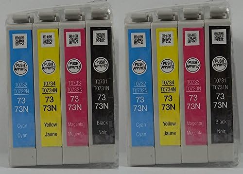 8x Genuine Epson INK Cartridge 73n Black Cyan Magenta Yellow T0731n T0732n T0733n T0734n T0731 T0732 T0733 T0734 for Epson Printer C79 C90 C92 C110 Cx3900 Cx3905 Cx4900 Cx4905 ...
