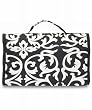 Damask Black Trim Cosmetic Makeup Bag Large