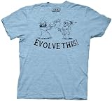 51Y8OqkzfML. SL160  Paul Movie Evolve This! Jesus Shooting Darwin Light Blue Adult T shirt Tee M