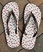 Turquoise / Brown Polka Dot Flip Flops Large (9/10)