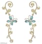 Earrings, 'Butterfly Rose' 0.7" W 2.6" L