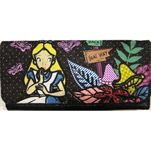 Buy LoungeFly Disney Alice in Wonderland - Flower Garden Black Canvas Wallet by LoungeFly