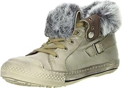 VISTA gefütterter Damen Sneaker Retrolook grau, Größe:40;Farbe:Grau