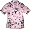 Pink Flamingo Hibiscus Men's Hawaiian Aloha Shirt