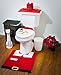 CELLTEK® Santa Toilet Seat Cover, Rug and Tissue box Cover Set (Red)