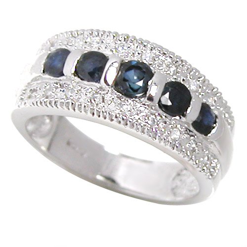 1.1ct Genuine Natural Sapphire Gemstone and Diamond 10k White Gold Ring(Last One)