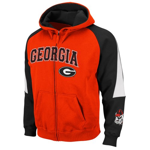 NCAA Georgia Bulldogs Playmaker Full Zip Hoodie (Red, X-Large)