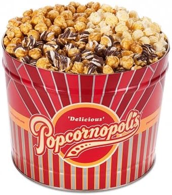 Popcornopolis Classic 3 Flavor Caramel, Kettle &amp; Zebra Tin