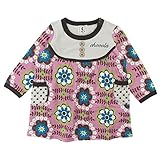 【H27年秋冬物】 chocola(ショコラ) ガーゼ天竺ヨーク切替総柄長袖ワンピース 130cm/ピンク NO.CH-1511-58025