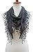 Cindy & Wendy Lightweight Triangle Floral Fashion Lace Fringe Scarf Wrap for Women (SSLS-Charcoal)