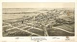 Ladonia, Fannin County, Texas., large historic panoramic map reprint 65x36