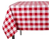 Now Designs 60 by 108-Inch Picnic Check Tablecloth, Poppy