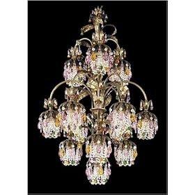 Schonbek 1270-26AM French Gold Amber Rondelle Crystal Thirteen Light Down Lighting Three...