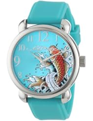 Ed Hardy Womens FO-BL Fountain Blue Quartz Analog Watch
