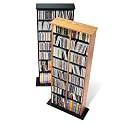 Double Media Tower - Oak/ Black