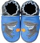Robeez Soft Soles Shark Slip On (Infant/Toddler/Little Kid),Ocean Blue,0-6 Months (1-2 M US Infant)