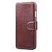 iPhone 6S Leather Flip Case - [Book Style] iPhone 6 Wallet Case Credit Card Slots ID Holder, [Slim Fit] Shockproof Protective Phone Cover for Apple iPhone 6/6S 4.7 inch (Dark Brown)