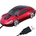 Daffodil WMS207R Mini Souris Optique à Molette Plug and Play USB en Forme de Voiture avec Phares LED Avant et Arrière - Souris d'Ordinateur avec 3 Boutons, Molette et DPI 800 - Pour Laptop / Notebook / Desktop - Compatible avec Microsoft Windows (7 / XP / Vista) et Apple Mac (OS X +) - Porsche Rouge