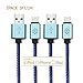 Lightning Cable,[2-Pack] 3ft/1m USB Cable Nylon Braided tangle-free High Speed Data Sync Charger cord with Aluminum Heads for Apple iPhone 6/6s/5/5s/5c Plus iPad iPod iPad Air Mini (blue)