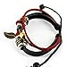 November's Chopin (TM) Unique Metal Leaf Pendant Colorful Beads Multistrand Leather Adjustable Wrap Bracelet