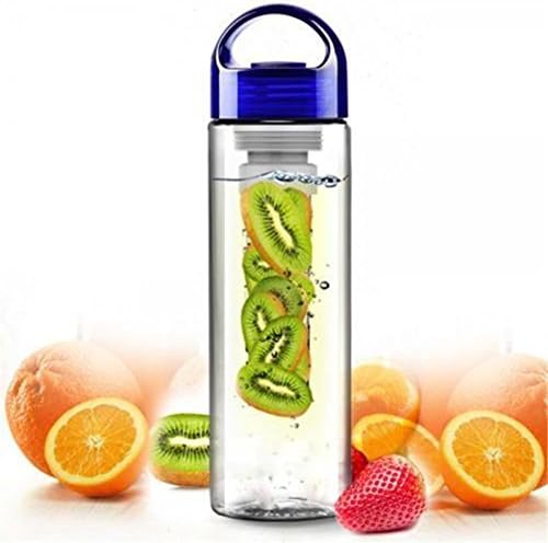 MOSHIRLEY 24oz Fruit Infuser Sport Water Bottle Flavor it BPA-Free Tritan (Many Color Options) blue