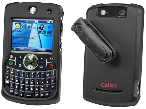 PREMIUM BLACK RUBBERIZED COATED COVER PROGUARD HARD CASE (With Optional Removable Belt Clip) for MOTOROLA Q9H - RETAIL PACKAGING