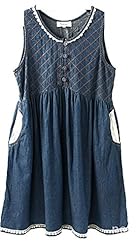 Plaid Print Lace Denim  Dress