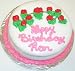 Chocolate Chip-Aprico- Lovers Cake Topped with Fondant Pink Trim and Lavender Flowers