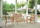 Outdoor Cast Aluminum Patio Furniture 4 Pcs Deep Seat Set C CBM1290