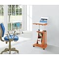 Mobile Notebook Computer Cart with Storage - Wood Grain