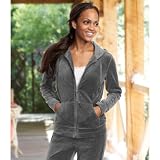 Eddie Bauer Zip-Front Velour Hoodie