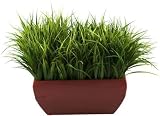 River Grass In Square Wooden Planter