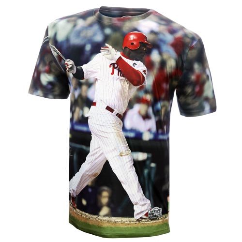 MLB Men's Philadelphia Phillies Ryan Howard Sublimated High Definition Photo Tee Shirt (Phillies, Large)