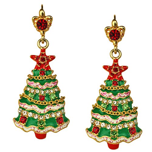 Ritzy Couture by Esme HechtLeverback Christmas Tree Earrings by Ritzy Couture DeLuxe –22k Gold Plated Brass