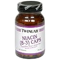 TwinLab Niacin (B-3) Capsules, 500 mg, 100-Count Bottles (Pack of 4)