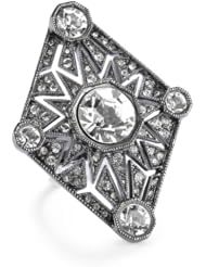 House of Harlow 1960 Gunmetal Four Point Triangle Ring