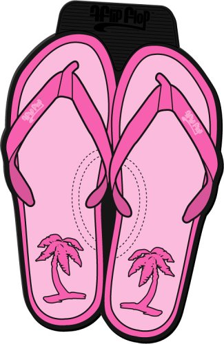 Giant Pink Palm Tree Flip Flops Style Universal-Fit Molded Front Floor Mats - Set of 2