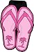 Giant Pink Palm Tree Flip Flops Style Universal-Fit Molded Front Floor Mats - Set of 2