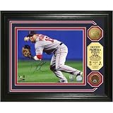 Dustin Pedroia Autographed Photomint w/ Gold and Infield Dirt Coins