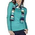 Merona&reg; Women's Crew Solid Knit Sweater with Scarf - Teal