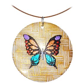 Handcrafted Butterfly Kabibe Shell Choker Necklace