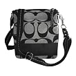 Coach Signature Stripe Swingpack Crossbody Messenger Bag Purse 42619 Black White