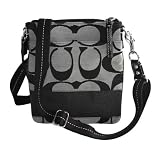 Coach Signature Stripe Swingpack Crossbody Messenger Bag Purse 42619 Black White