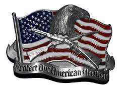 Protect Our American Heritage Belt Buckle USA America Flag