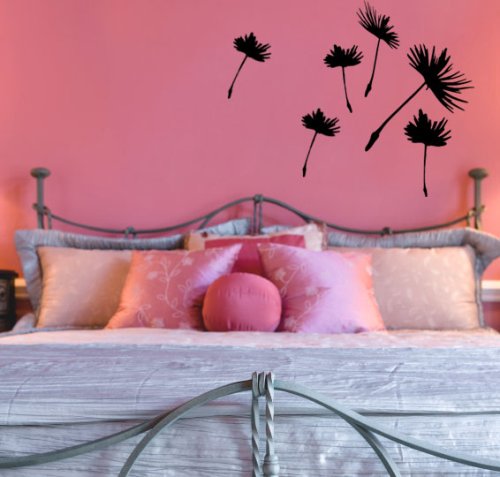 Large Dandelions Vinyl Wall Art Stickers- Black