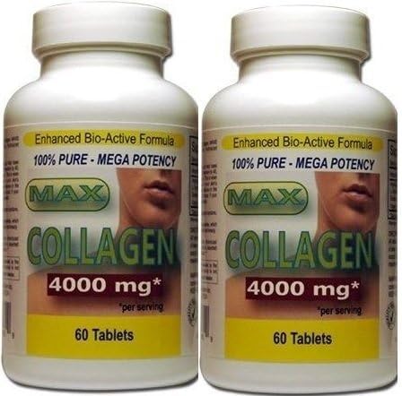 2 Bottles of MAX Collagen Maximum Potency Collagen Dietary Supplement for Radiant Skin, Hair and Youthful Appearance